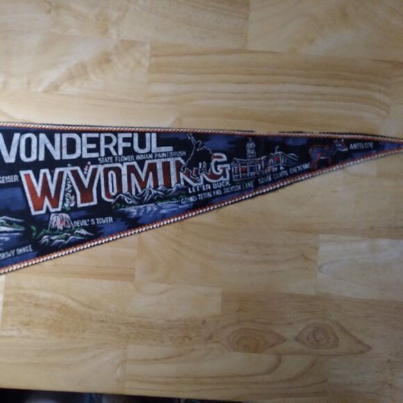 Vintage Wyoming State Pennant Flag Japan Felt - Picture 3 of 8